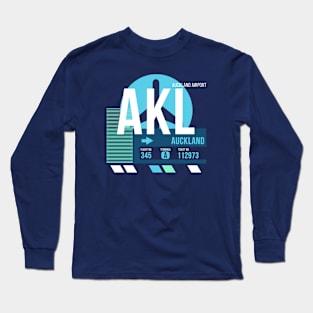 Auckland (AKL) Airport Code Baggage Tag Long Sleeve T-Shirt